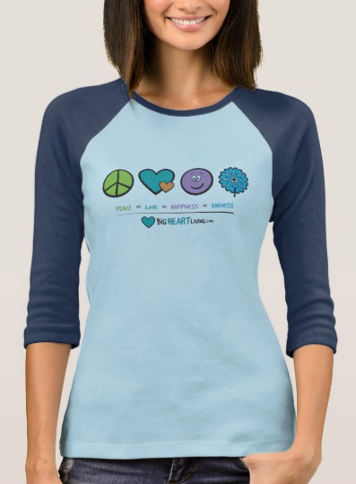 Peace, Love, Happiness, and Kindness T-shirt Design - BigHeartLiving.com